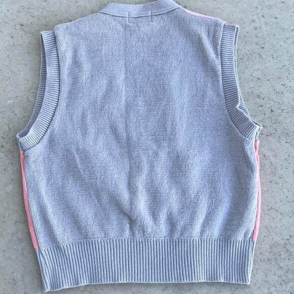 Vintage 80s 90s Sweater Vest Made in USA Argyle Print Vest Women's Large - Picture 7 of 7
